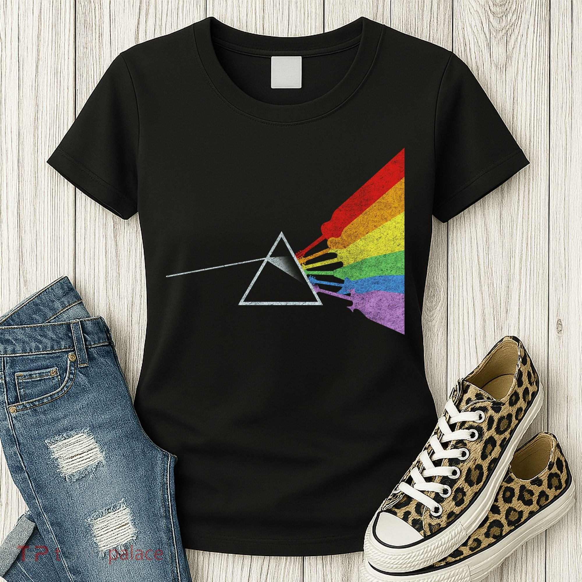 Retro Rainbow Guitars Women's T-Shirt