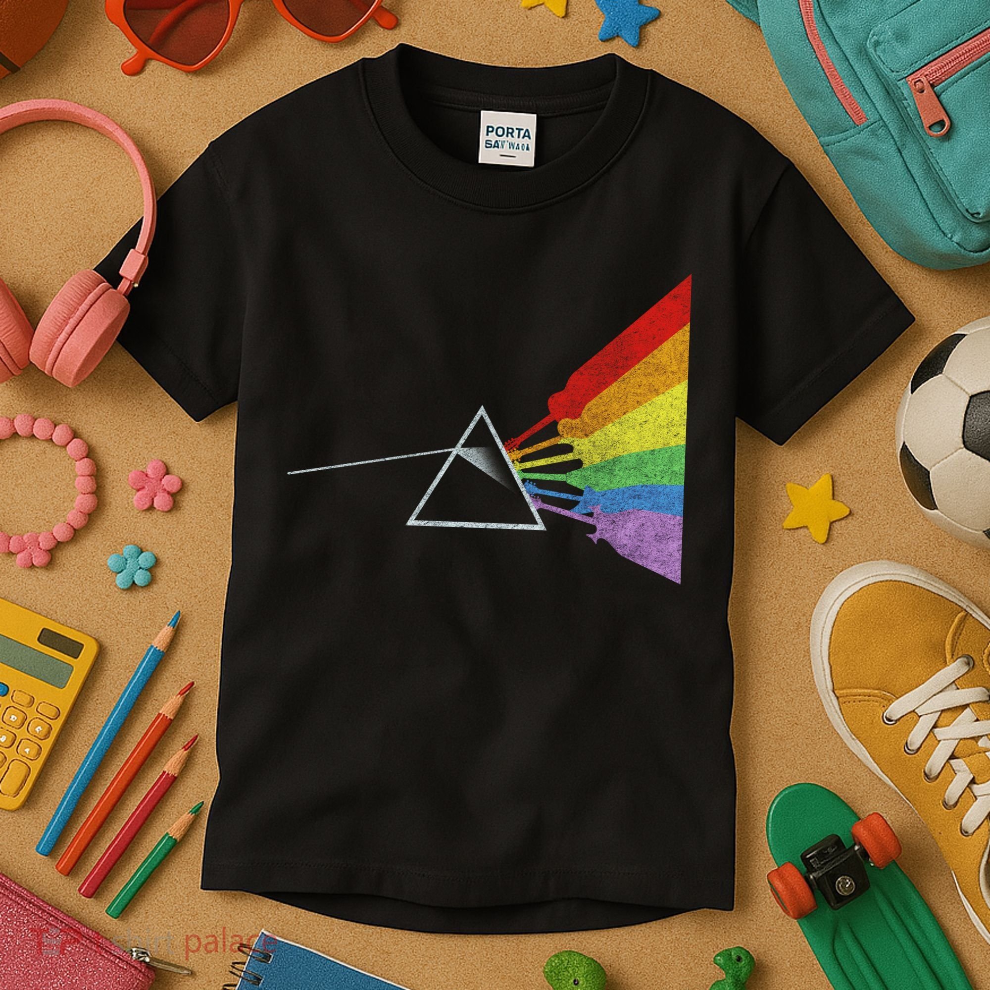 Retro Rainbow Guitars Kids T-Shirt