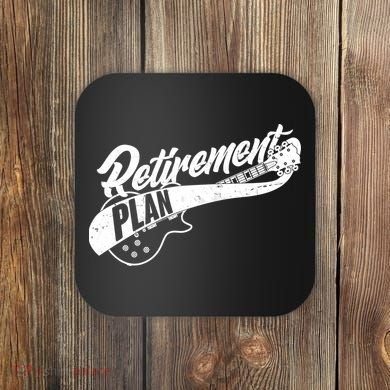 Retro Retirement Plan Guitar Coaster