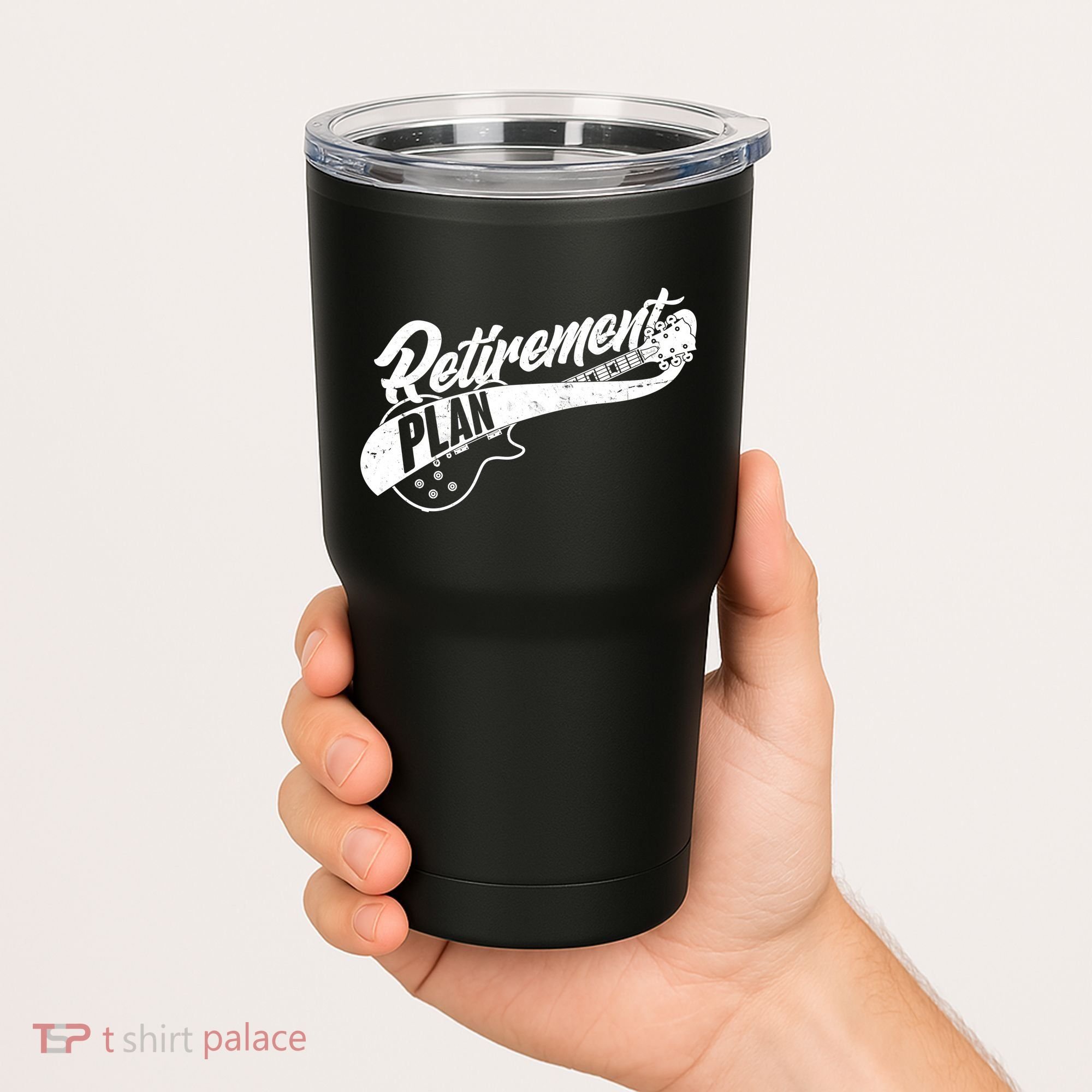 Retro Retirement Plan Guitar Tumbler