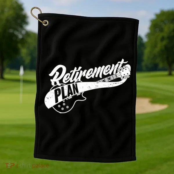 Retro Retirement Plan Guitar Golf Towel