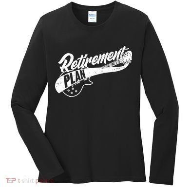 Retro Retirement Plan Guitar Women's Long Sleeve Shirt