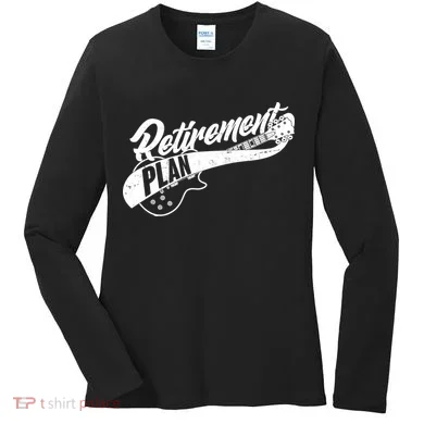 Retro Retirement Plan Guitar Women's Long Sleeve Shirt