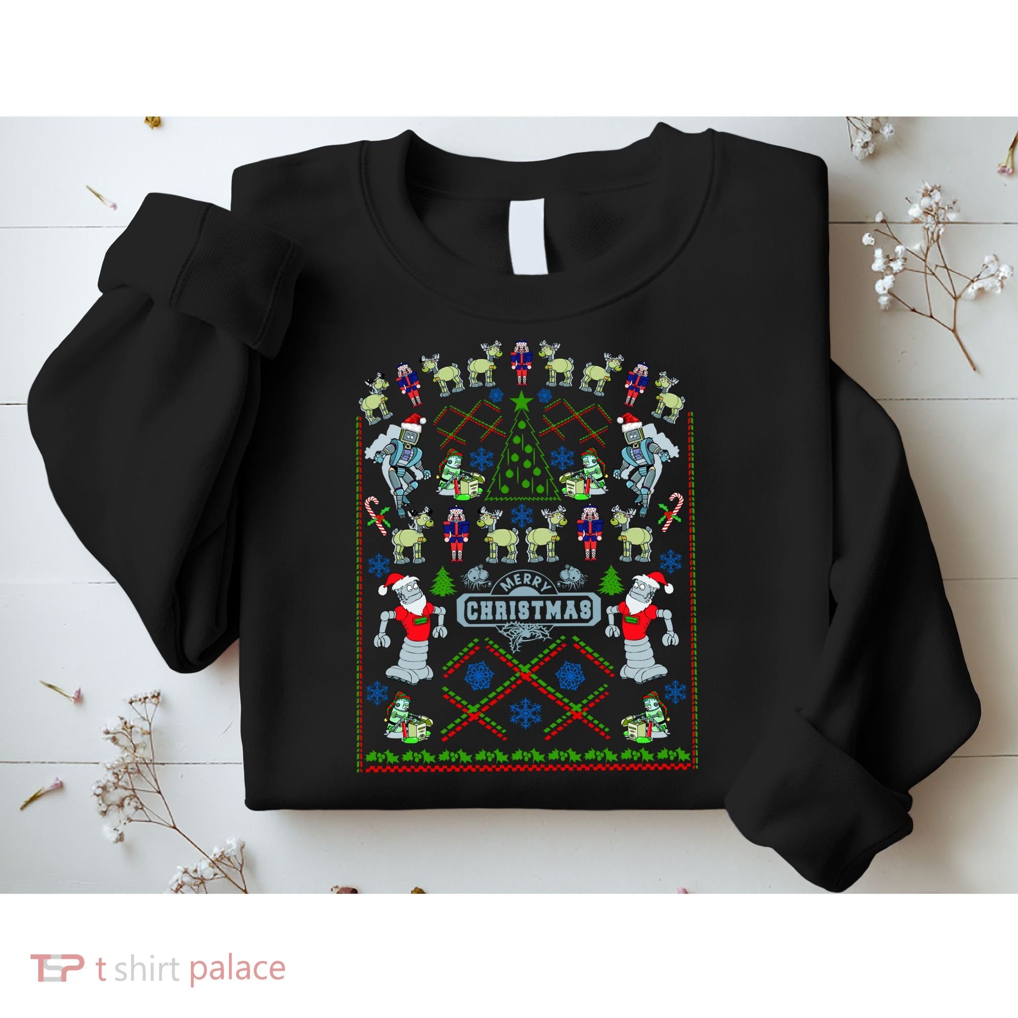 Retro Robot Ugly Christmas Sweater Sweatshirt