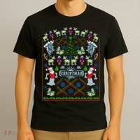 Retro Robot Ugly Christmas Sweater T-Shirt thumb 3