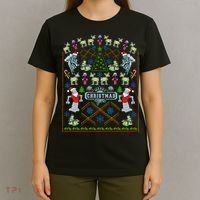 Retro Robot Ugly Christmas Sweater T-Shirt thumb 4