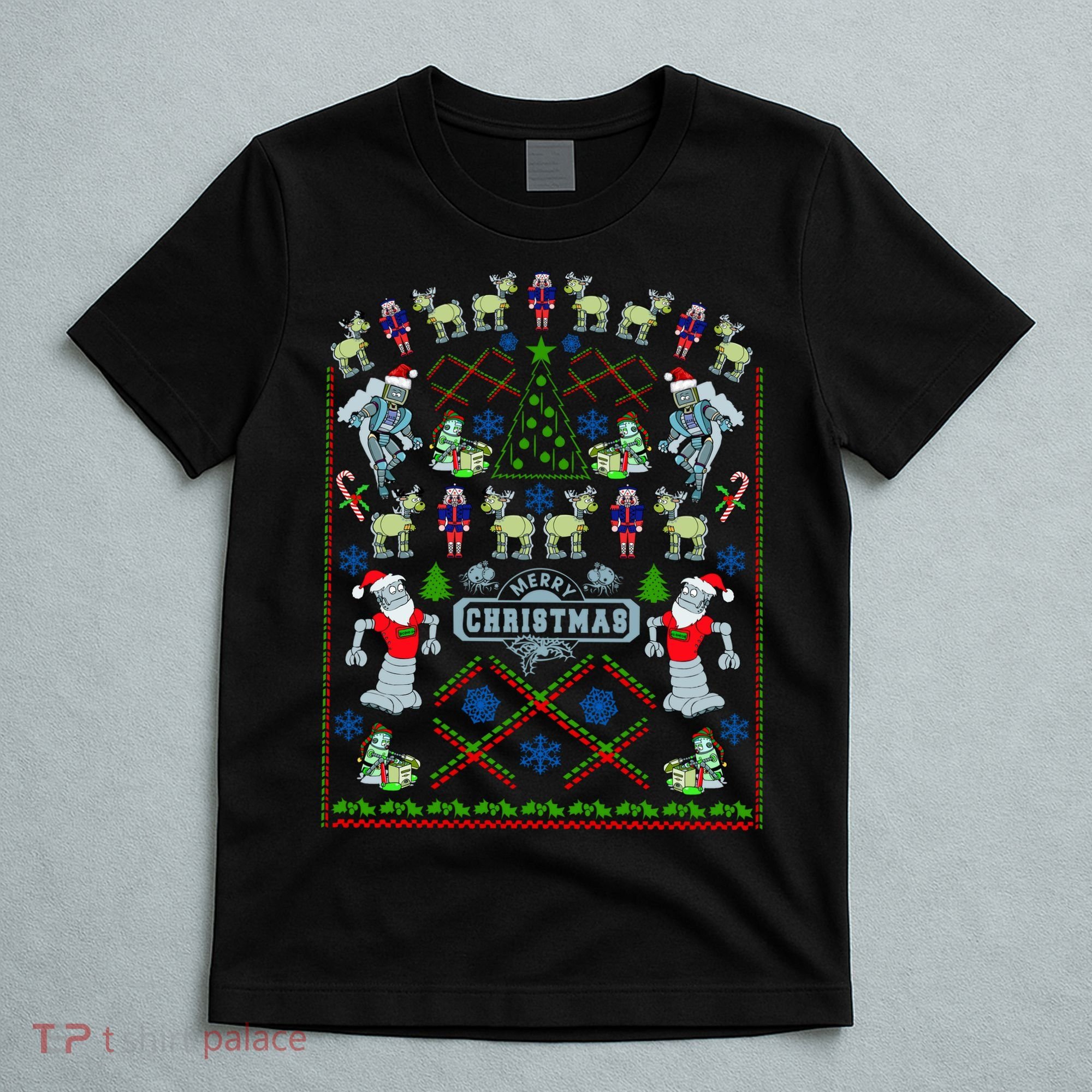 Retro Robot Ugly Christmas Sweater T-Shirt