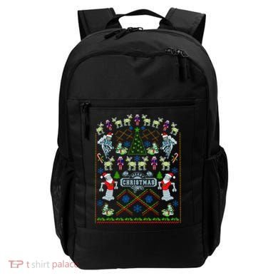Retro Robot Ugly Christmas Sweater Backpack