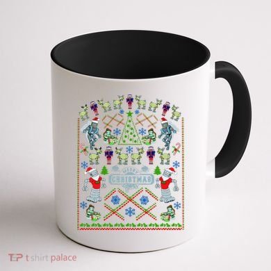 Retro Robot Ugly Christmas Sweater Coffee Mug back
