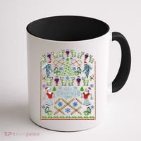 Retro Robot Ugly Christmas Sweater Coffee Mug thumb 1