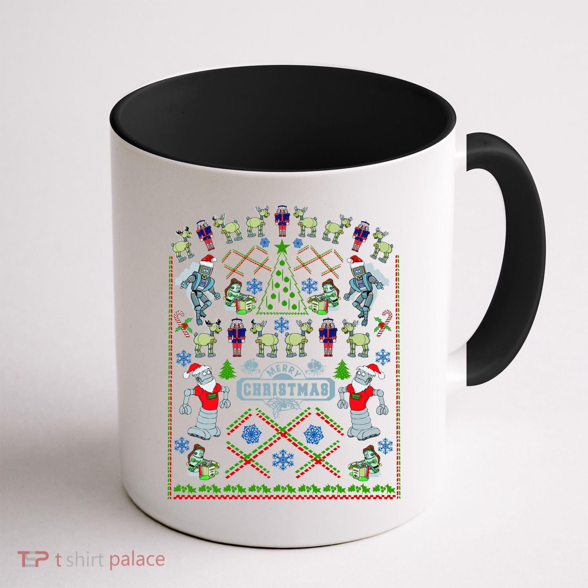 Retro Robot Ugly Christmas Sweater Coffee Mug