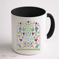 Retro Robot Ugly Christmas Sweater Coffee Mug thumb 1