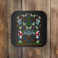 Retro Robot Ugly Christmas Sweater Coaster thumb 0