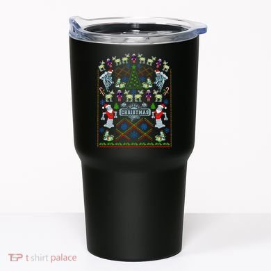 Retro Robot Ugly Christmas Sweater Tumbler