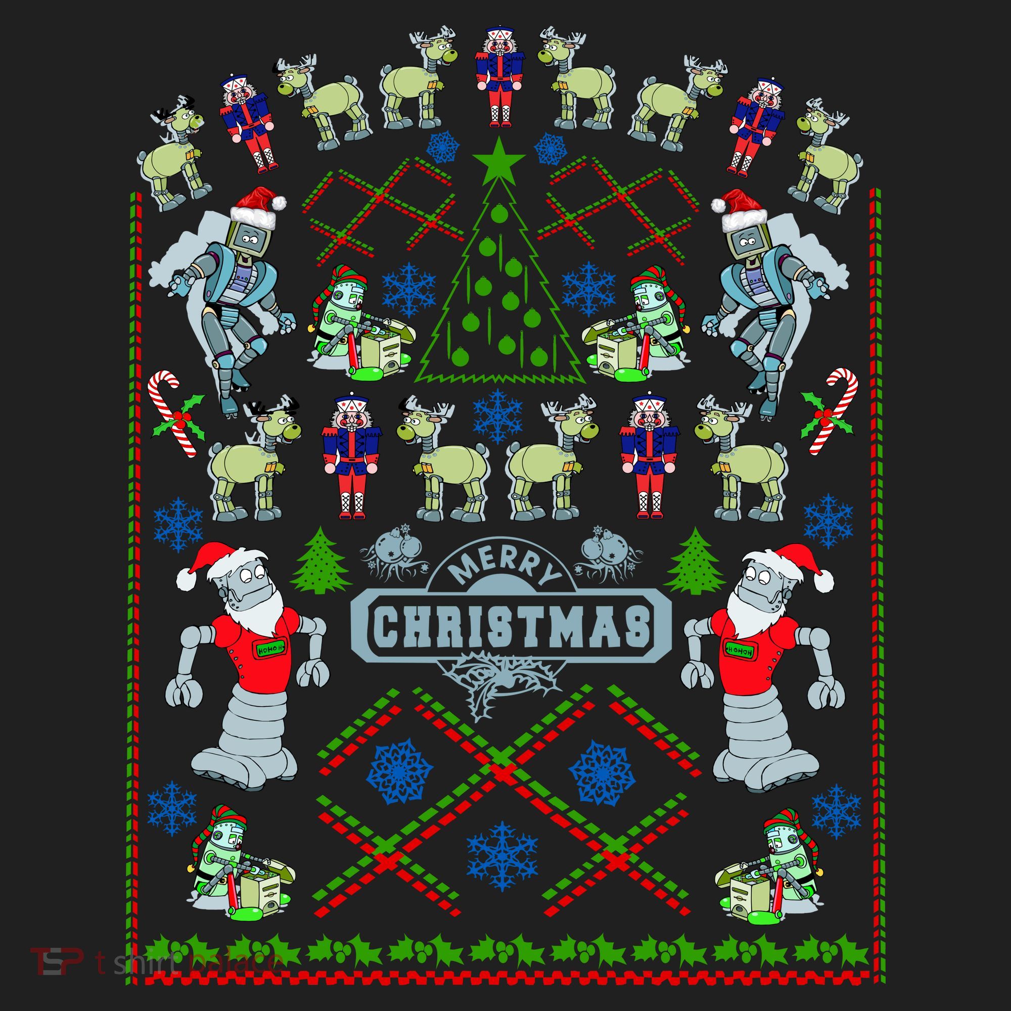 Retro Robot Ugly Christmas Sweater Tumbler