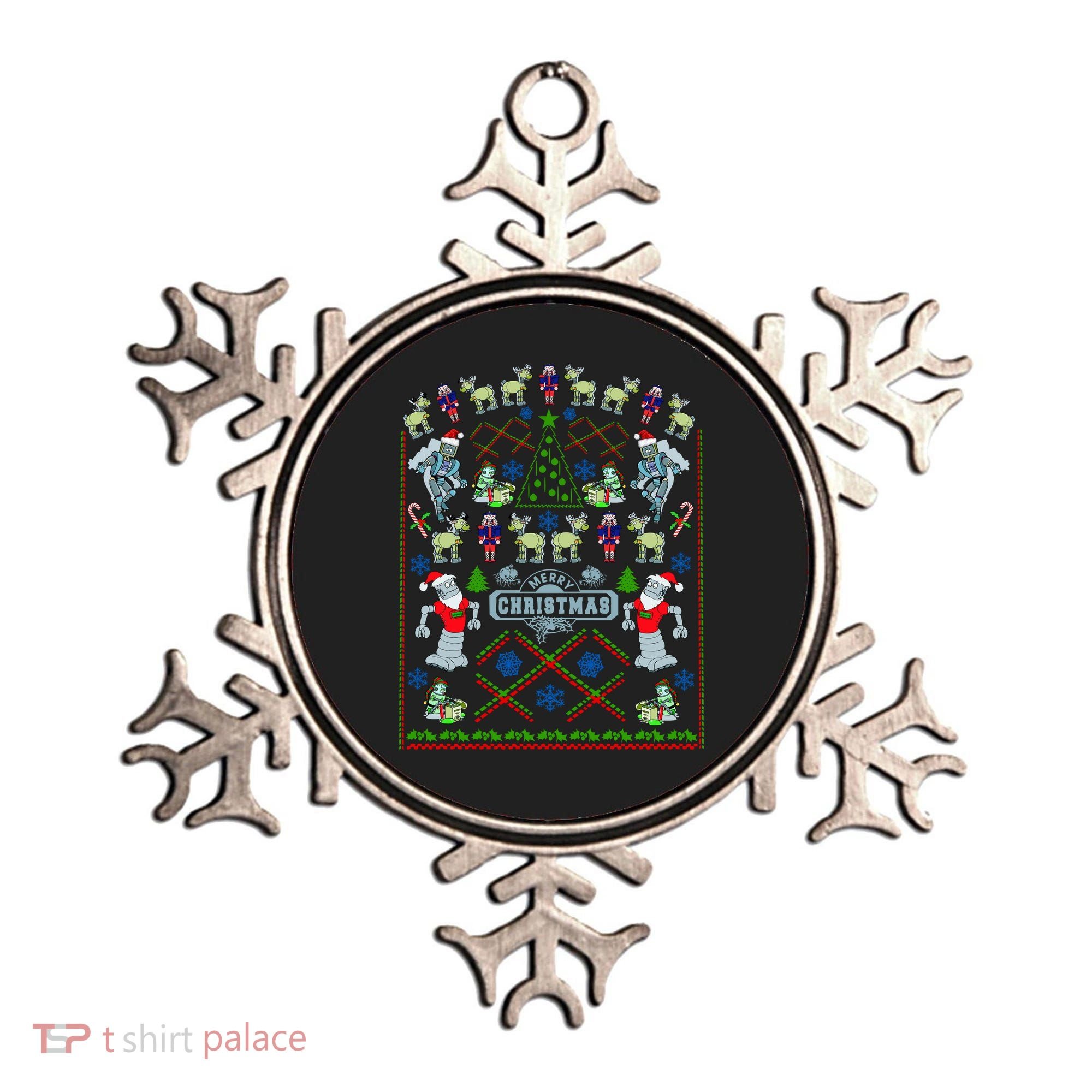Retro Robot Ugly Christmas Sweater Ornament
