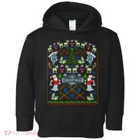 Retro Robot Ugly Christmas Sweater Toddler Hoodie thumb 0
