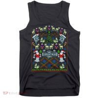 Retro Robot Ugly Christmas Sweater Tank Top thumb 0