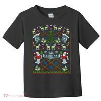 Retro Robot Ugly Christmas Sweater Toddler T-Shirt thumb 0