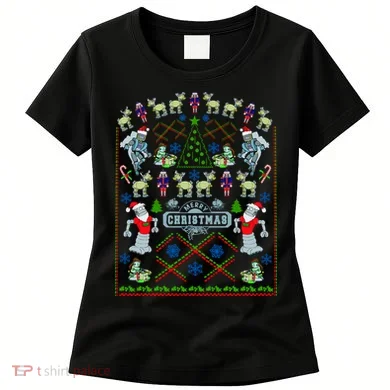 Retro Robot Ugly Christmas Sweater Women's T-Shirt