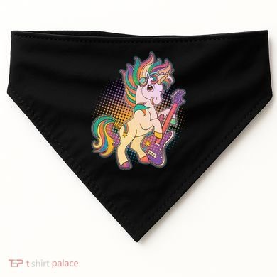 Retro Rocker Rainbow Unicorn USA-Made Doggie Bandana