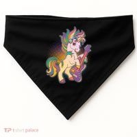 Retro Rocker Rainbow Unicorn USA-Made Doggie Bandana thumb 0