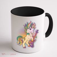 Retro Rocker Rainbow Unicorn Coffee Mug thumb 1