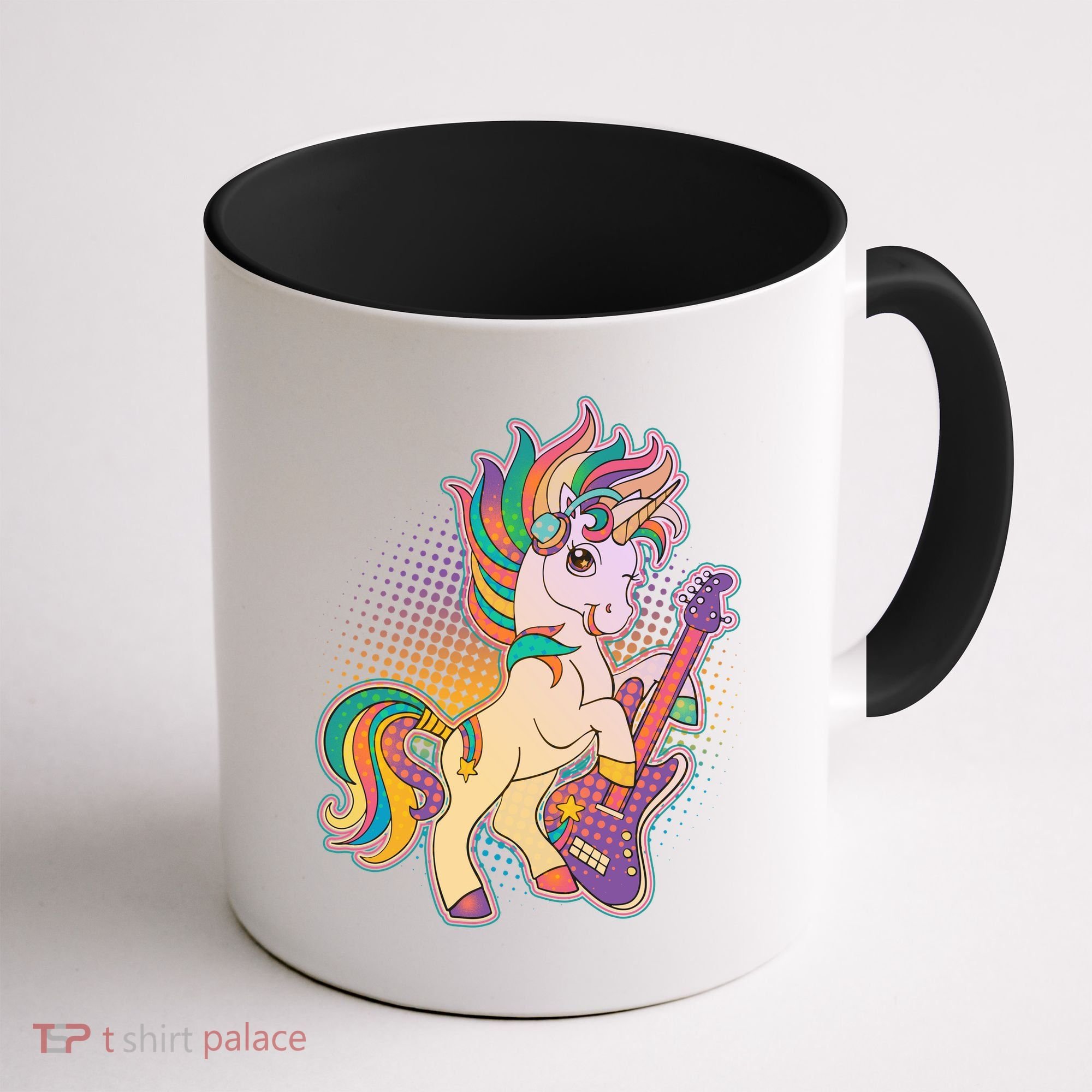 Retro Rocker Rainbow Unicorn Coffee Mug