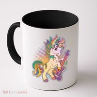Retro Rocker Rainbow Unicorn Coffee Mug thumb 0