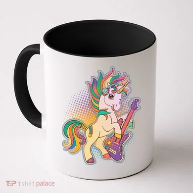 Retro Rocker Rainbow Unicorn Coffee Mug