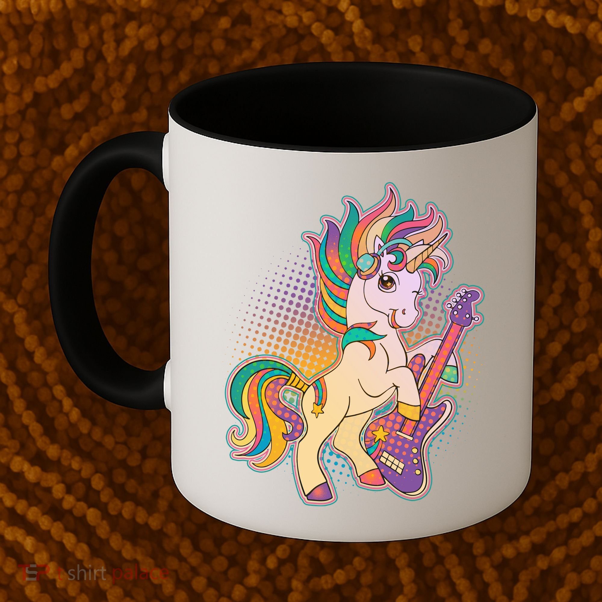 Retro Rocker Rainbow Unicorn Coffee Mug