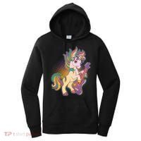 Retro Rocker Rainbow Unicorn Women's Hoodie thumb 0