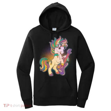 Retro Rocker Rainbow Unicorn Women's Hoodie