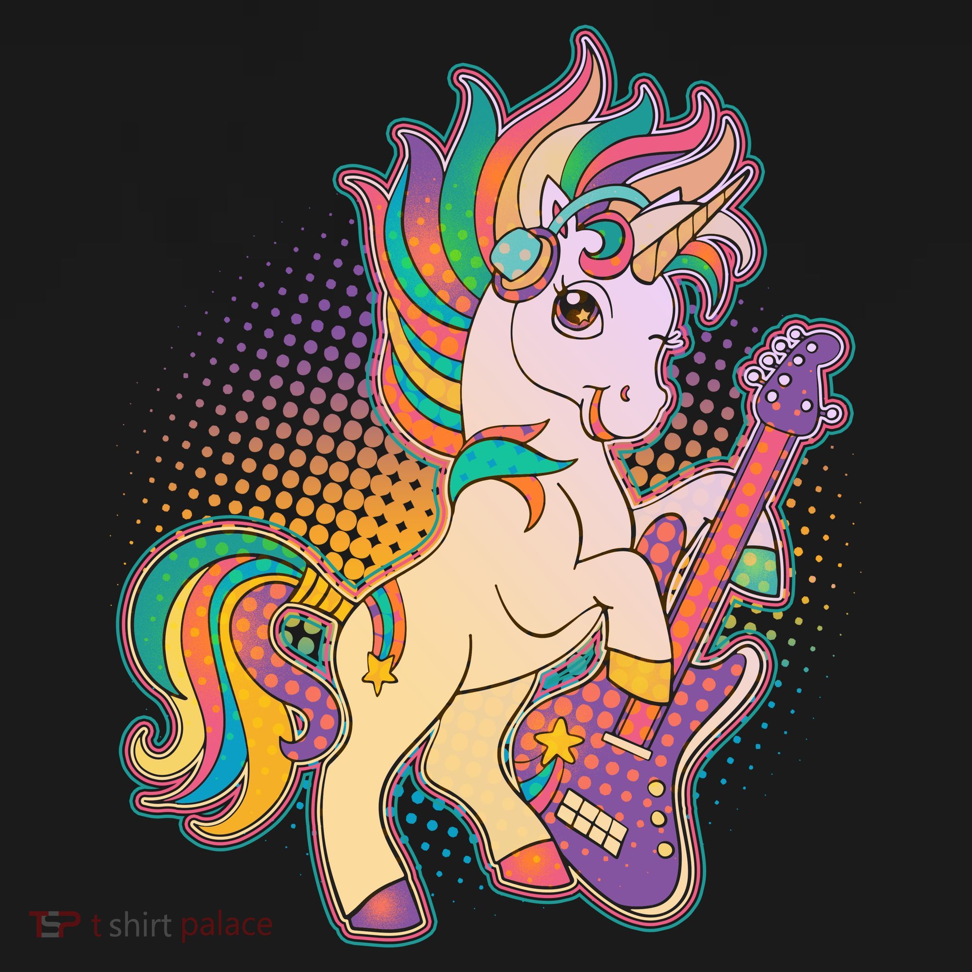 Retro Rocker Rainbow Unicorn Ornament