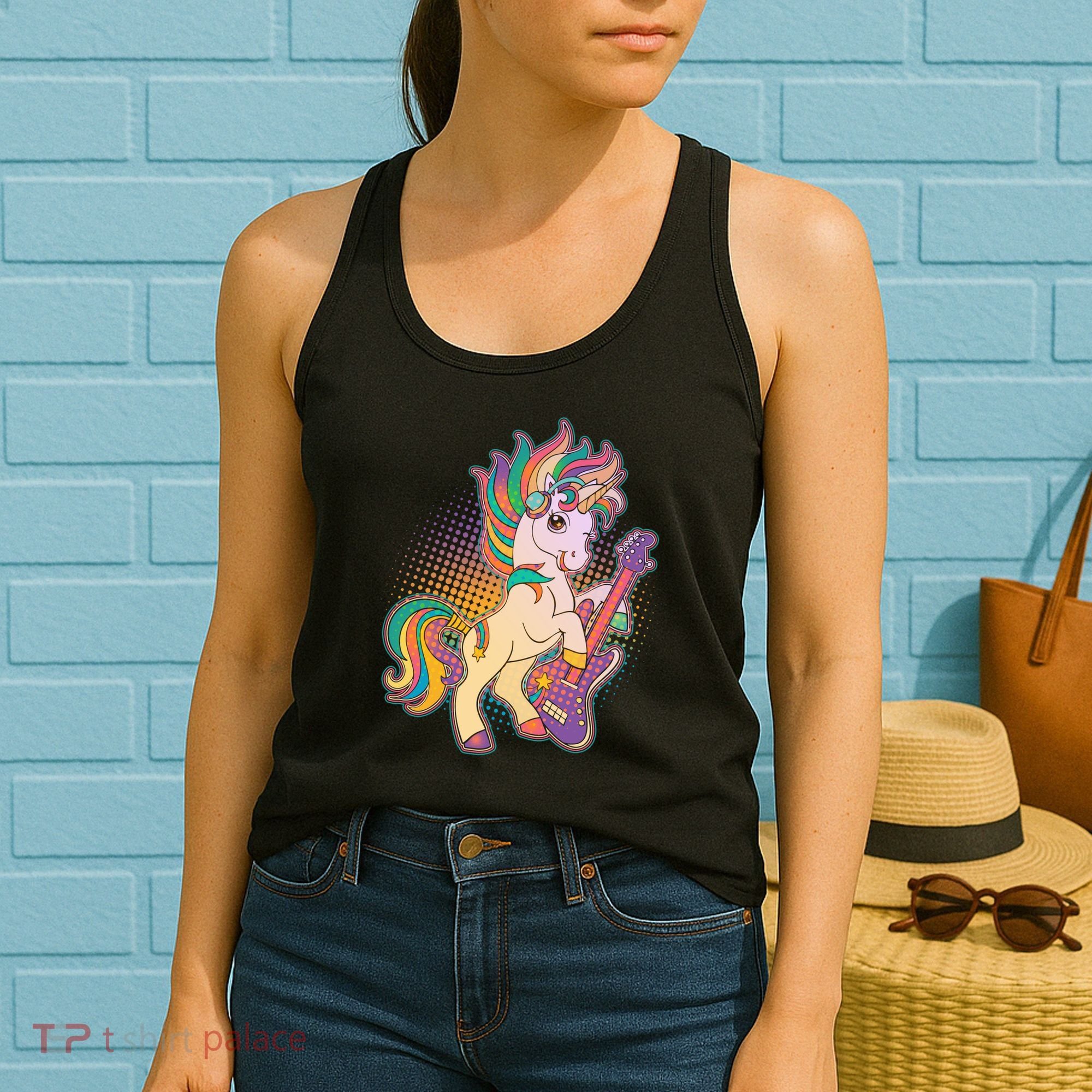 Retro Rocker Rainbow Unicorn Women's Tank Top