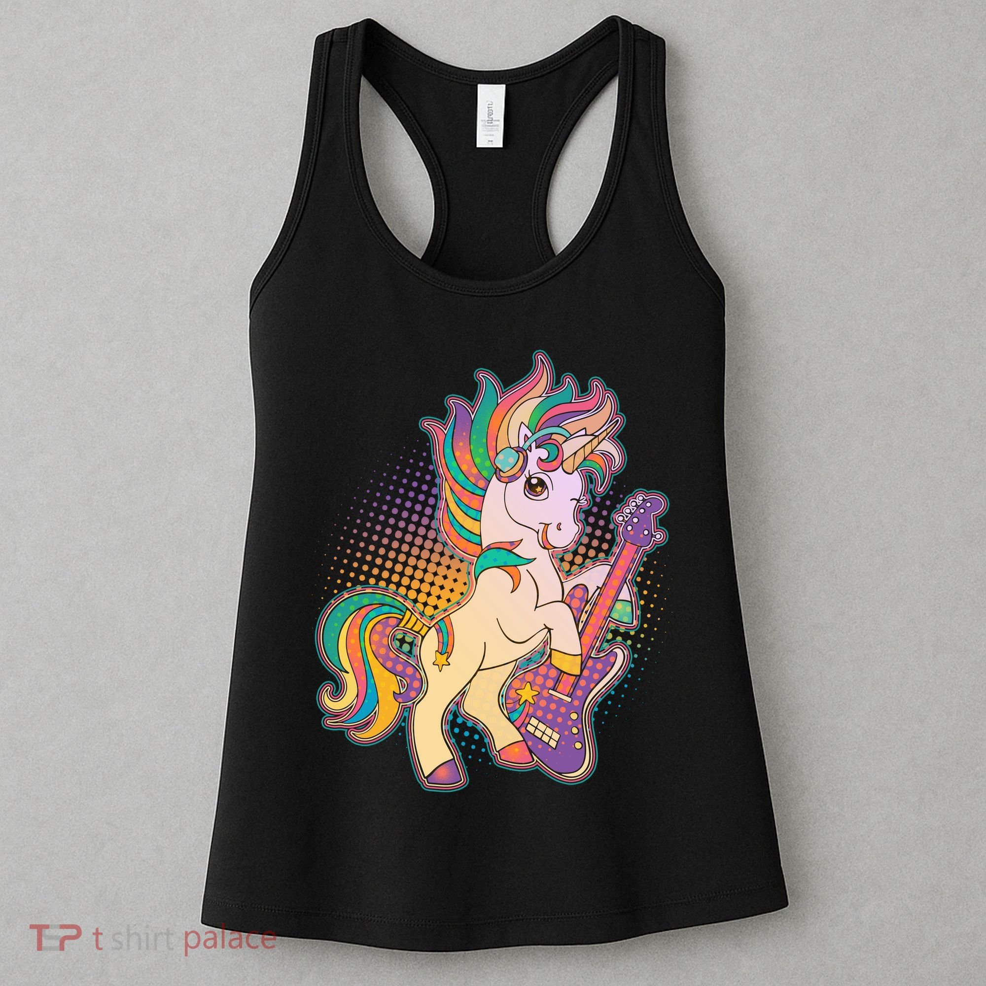 Retro Rocker Rainbow Unicorn Women's Tank Top