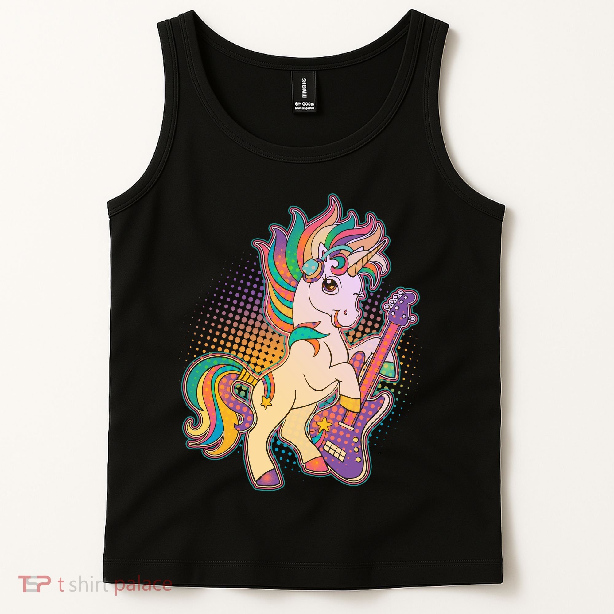 Retro Rocker Rainbow Unicorn Tank Top