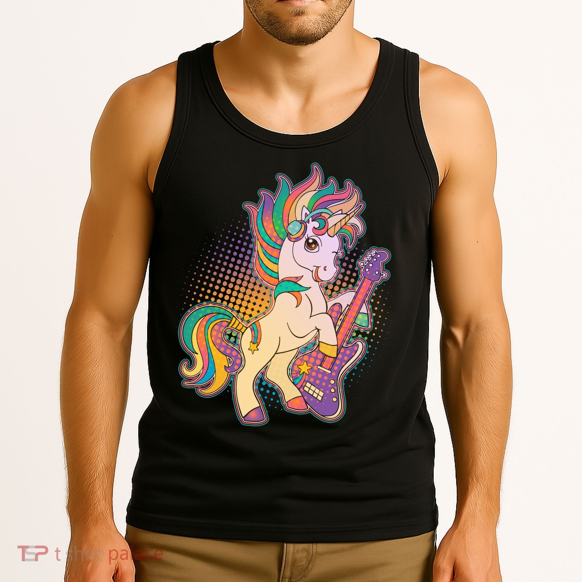 Retro Rocker Rainbow Unicorn Tank Top