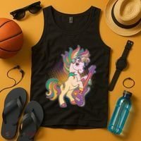 Retro Rocker Rainbow Unicorn Tank Top thumb 4