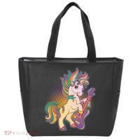 Retro Rocker Rainbow Unicorn Tote Bag thumb 0