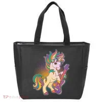 Retro Rocker Rainbow Unicorn Tote Bag thumb 0