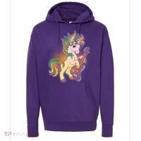 Retro Rocker Rainbow Unicorn Hoodie thumb 0