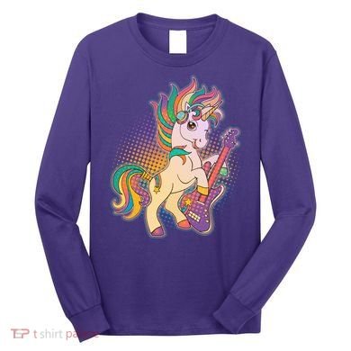 Retro Rocker Rainbow Unicorn Long Sleeve Shirt