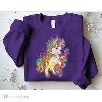 Retro Rocker Rainbow Unicorn Sweatshirt thumb 2