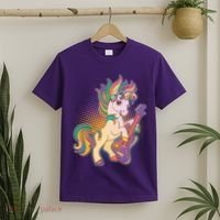 Retro Rocker Rainbow Unicorn T-Shirt thumb 2