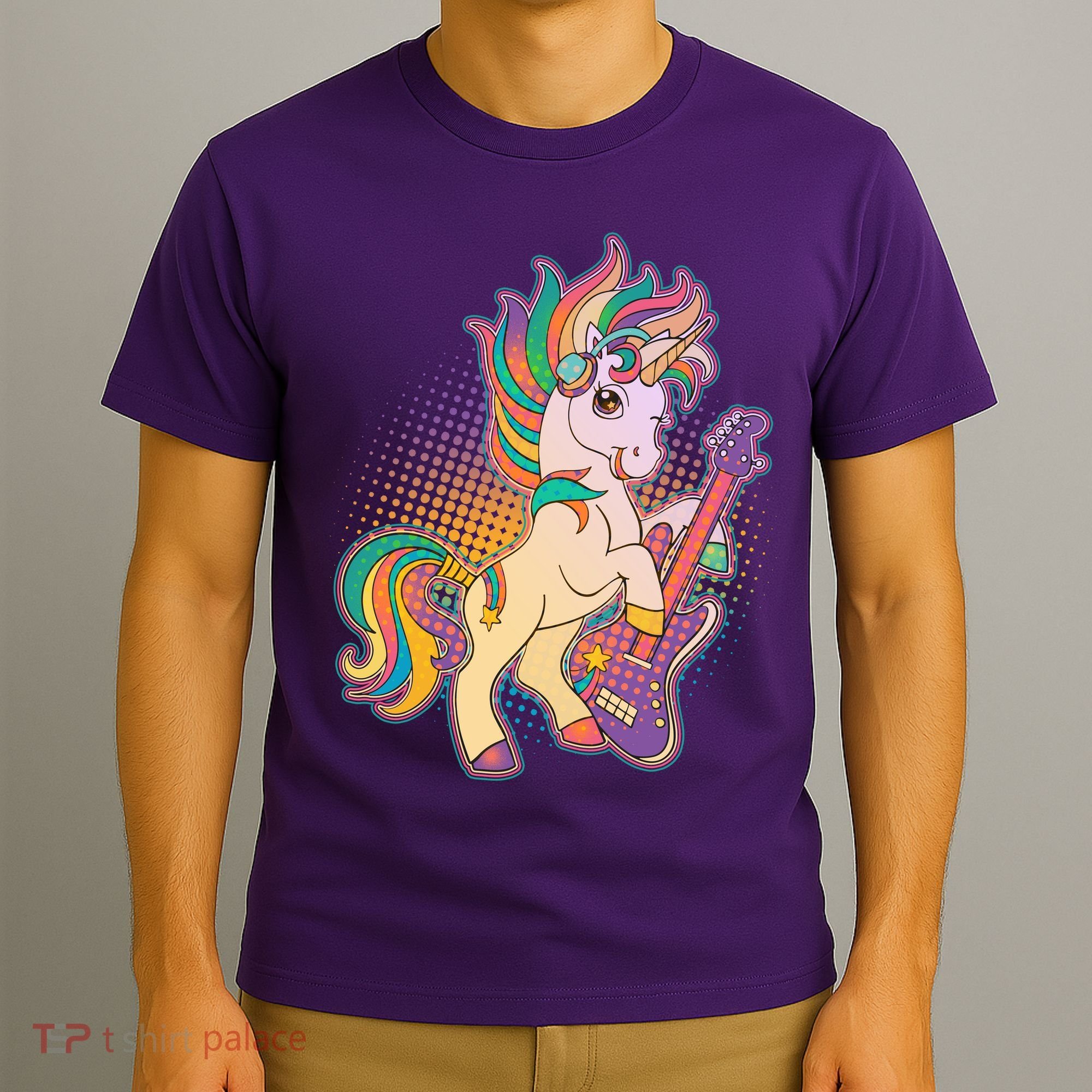 Retro Rocker Rainbow Unicorn T-Shirt