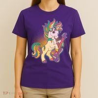 Retro Rocker Rainbow Unicorn T-Shirt thumb 4