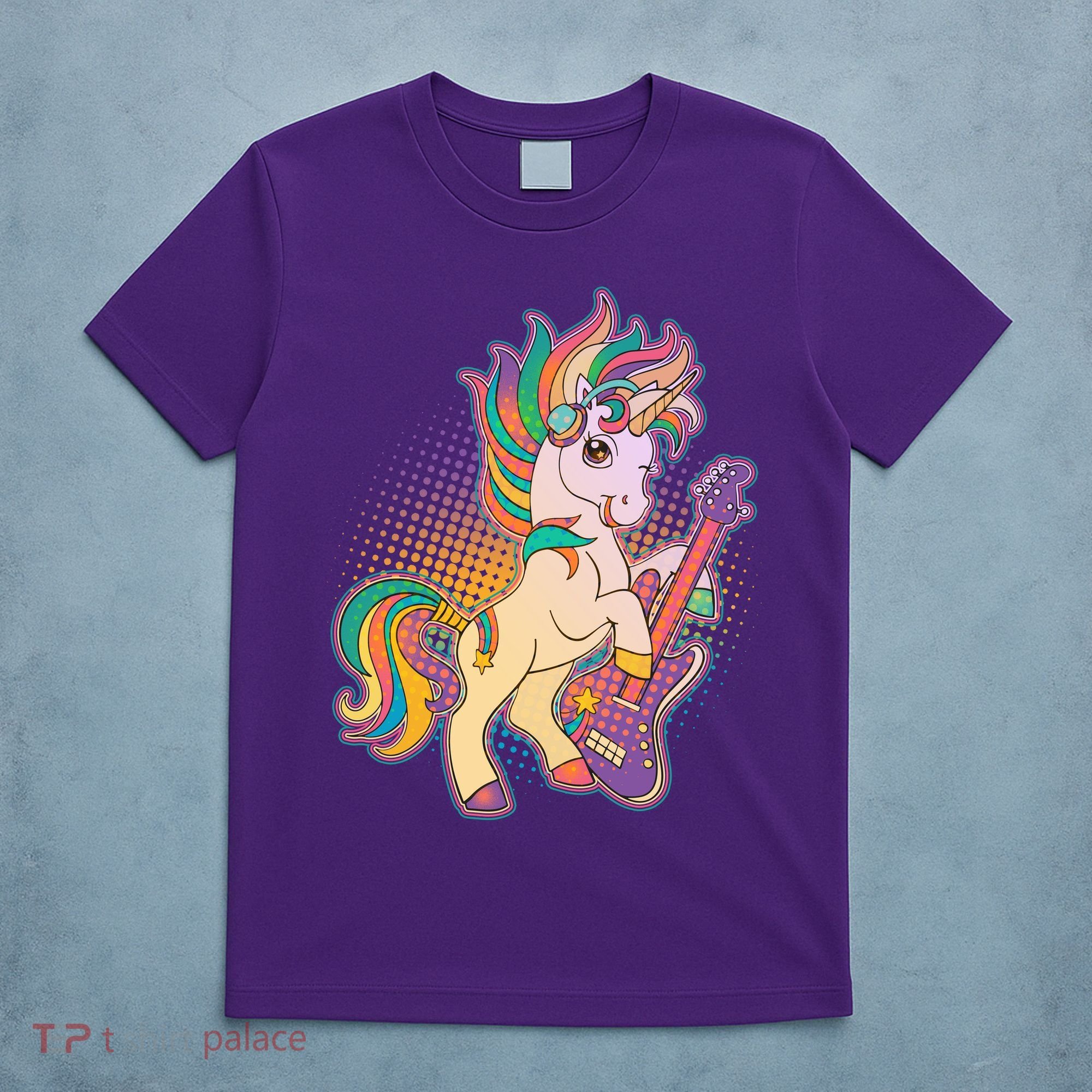 Retro Rocker Rainbow Unicorn T-Shirt