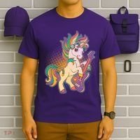 Retro Rocker Rainbow Unicorn T-Shirt thumb 6