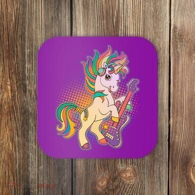 Retro Rocker Rainbow Unicorn Coaster